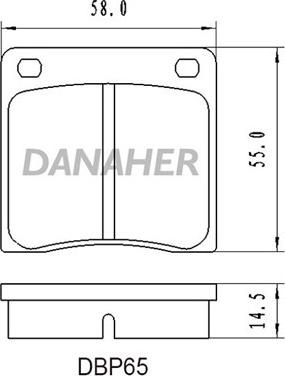 Danaher DBP65 - Kit pastiglie freno, Freno a disco autozon.pro