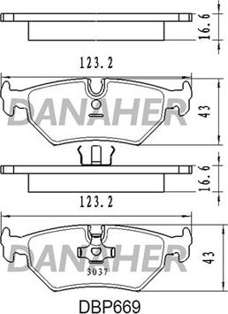 Danaher DBP669 - Kit pastiglie freno, Freno a disco autozon.pro