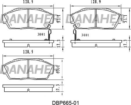 Danaher DBP665-01 - Kit pastiglie freno, Freno a disco autozon.pro