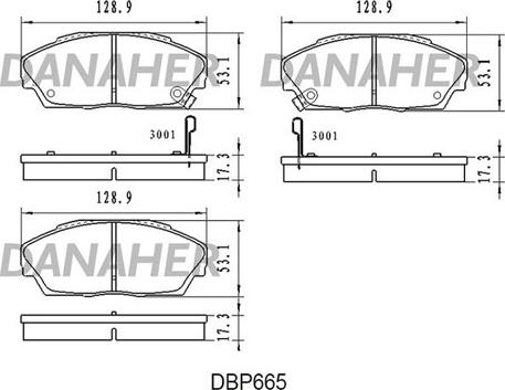 Danaher DBP665 - Kit pastiglie freno, Freno a disco autozon.pro