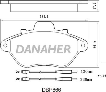 Danaher DBP666 - Kit pastiglie freno, Freno a disco autozon.pro