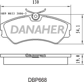 Danaher DBP668 - Kit pastiglie freno, Freno a disco autozon.pro