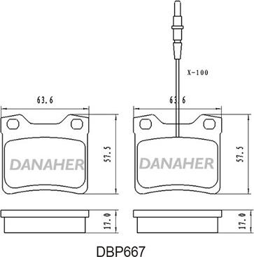 Danaher DBP667 - Kit pastiglie freno, Freno a disco autozon.pro