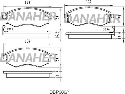 Danaher DBP606/1 - Kit pastiglie freno, Freno a disco autozon.pro