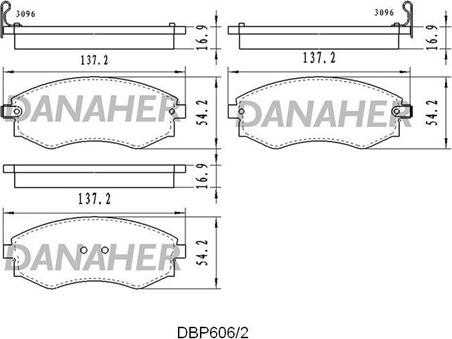 Danaher DBP606/2 - Kit pastiglie freno, Freno a disco autozon.pro