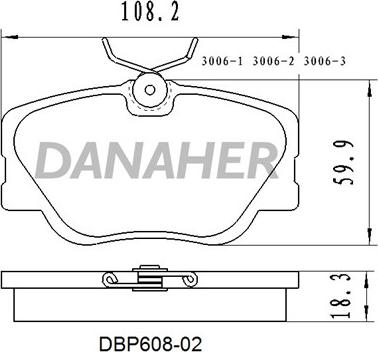 Danaher DBP608-02 - Kit pastiglie freno, Freno a disco autozon.pro