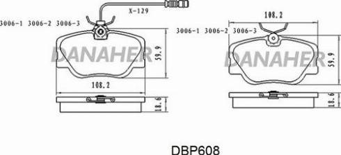 Danaher DBP608 - Kit pastiglie freno, Freno a disco autozon.pro