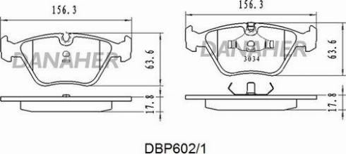 Danaher DBP602/1 - Kit pastiglie freno, Freno a disco autozon.pro