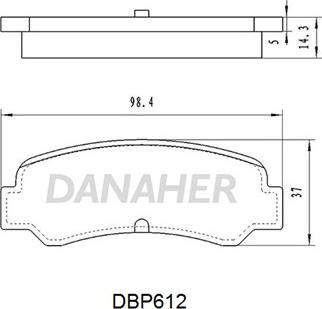 Danaher DBP612 - Kit pastiglie freno, Freno a disco autozon.pro