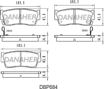 Danaher DBP684 - Kit pastiglie freno, Freno a disco autozon.pro