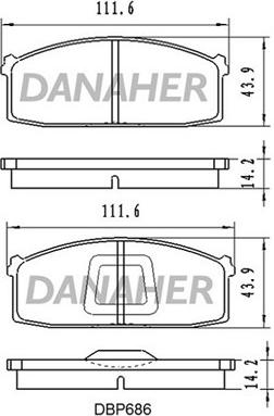 Danaher DBP686 - Kit pastiglie freno, Freno a disco autozon.pro