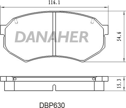 Danaher DBP630 - Kit pastiglie freno, Freno a disco autozon.pro