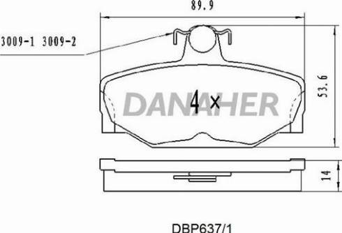 Danaher DBP637/1 - Kit pastiglie freno, Freno a disco autozon.pro