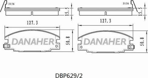 Danaher DBP629/2 - Kit pastiglie freno, Freno a disco autozon.pro