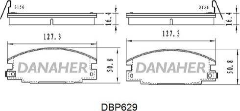 Danaher DBP629 - Kit pastiglie freno, Freno a disco autozon.pro