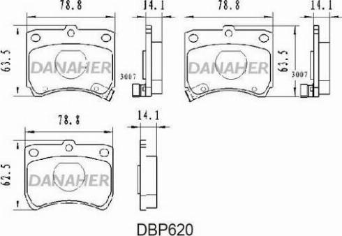 Danaher DBP620 - Kit pastiglie freno, Freno a disco autozon.pro