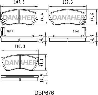 Danaher DBP676 - Kit pastiglie freno, Freno a disco autozon.pro