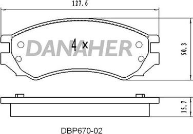 Danaher DBP670-02 - Kit pastiglie freno, Freno a disco autozon.pro