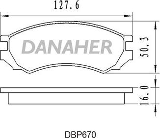 Danaher DBP670 - Kit pastiglie freno, Freno a disco autozon.pro