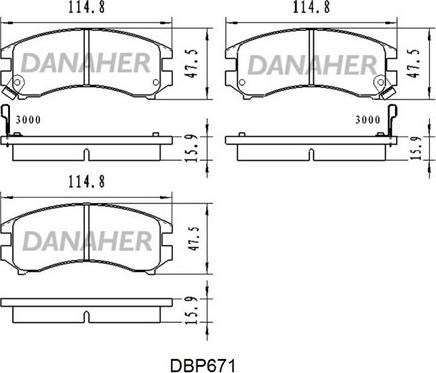 Danaher DBP671 - Kit pastiglie freno, Freno a disco autozon.pro