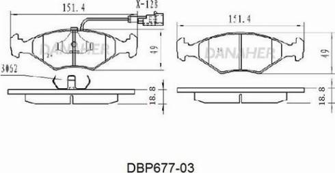 Danaher DBP677-03 - Kit pastiglie freno, Freno a disco autozon.pro