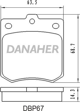 Danaher DBP67 - Kit pastiglie freno, Freno a disco autozon.pro