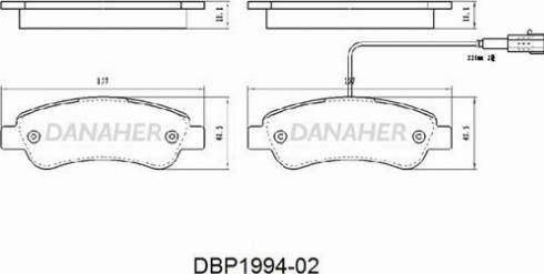 Danaher DBP1994-02 - Kit pastiglie freno, Freno a disco autozon.pro