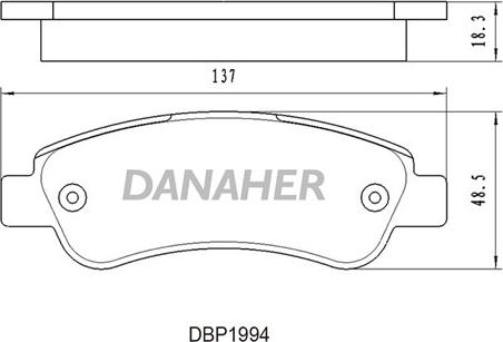 Danaher DBP1994 - Kit pastiglie freno, Freno a disco autozon.pro