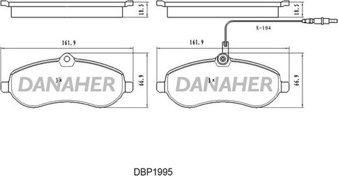 Danaher DBP1995 - Kit pastiglie freno, Freno a disco autozon.pro