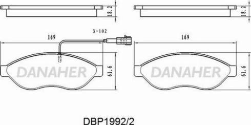 Danaher DBP1992/2 - Kit pastiglie freno, Freno a disco autozon.pro