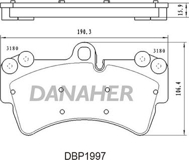 Danaher DBP1997 - Kit pastiglie freno, Freno a disco autozon.pro