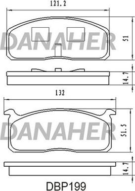 Danaher DBP199 - Kit pastiglie freno, Freno a disco autozon.pro