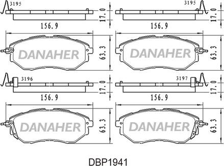 Danaher DBP1941 - Kit pastiglie freno, Freno a disco autozon.pro