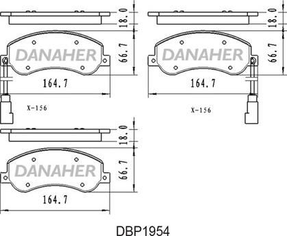 Danaher DBP1954 - Kit pastiglie freno, Freno a disco autozon.pro