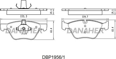 Danaher DBP1956/1 - Kit pastiglie freno, Freno a disco autozon.pro