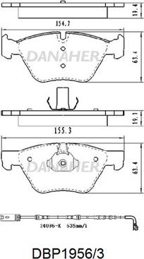 Danaher DBP1956/3 - Kit pastiglie freno, Freno a disco autozon.pro