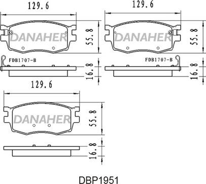 Danaher DBP195/1 - Kit pastiglie freno, Freno a disco autozon.pro