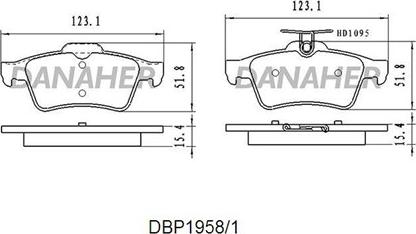 Danaher DBP1958/1 - Kit pastiglie freno, Freno a disco autozon.pro