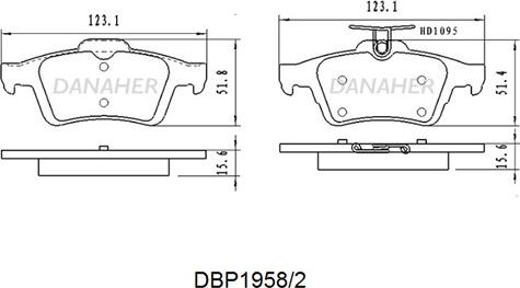 Danaher DBP1958/2 - Kit pastiglie freno, Freno a disco autozon.pro