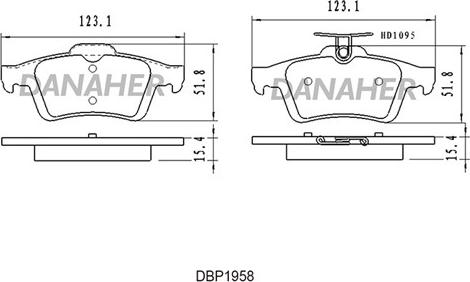 Danaher DBP1958 - Kit pastiglie freno, Freno a disco autozon.pro