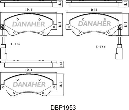 Danaher DBP1953 - Kit pastiglie freno, Freno a disco autozon.pro