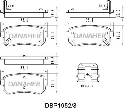 Danaher DBP1952/3 - Kit pastiglie freno, Freno a disco autozon.pro