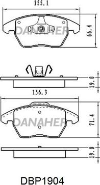 Danaher DBP1904 - Kit pastiglie freno, Freno a disco autozon.pro