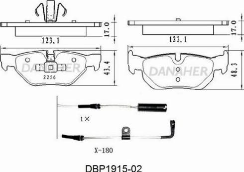 Danaher DBP1915-02 - Kit pastiglie freno, Freno a disco autozon.pro