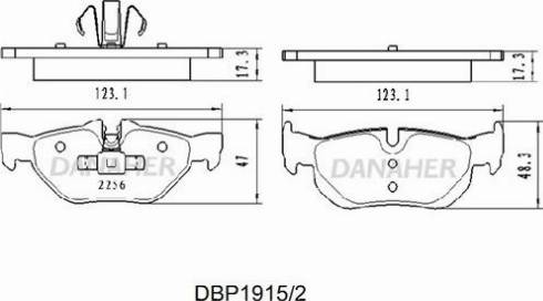 Danaher DBP1915/2 - Kit pastiglie freno, Freno a disco autozon.pro