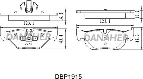 Danaher DBP1915 - Kit pastiglie freno, Freno a disco autozon.pro