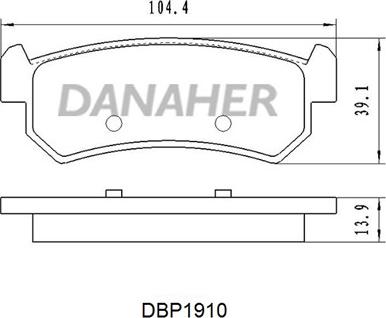 Danaher DBP1910 - Kit pastiglie freno, Freno a disco autozon.pro