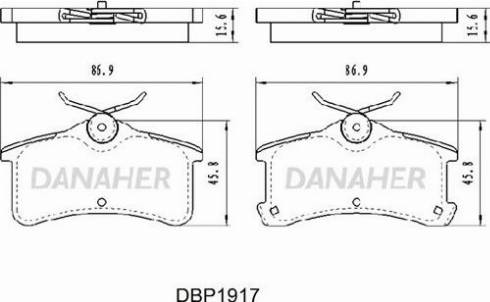 Danaher DBP1917 - Kit pastiglie freno, Freno a disco autozon.pro