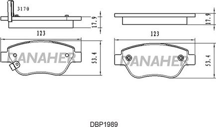 Danaher DBP1989 - Kit pastiglie freno, Freno a disco autozon.pro