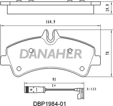 Danaher DBP1984-01 - Kit pastiglie freno, Freno a disco autozon.pro